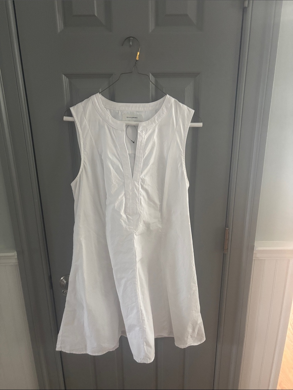 Banana Republic White Textured Shift Dress